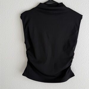 Cider Black high neck sleeveless blouse